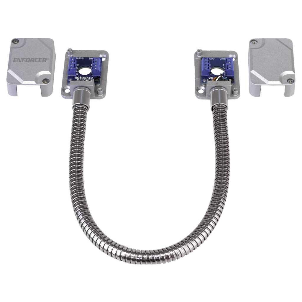 Armored Electric Door Cord - Removable Covers, Silver, 15” (39cm)