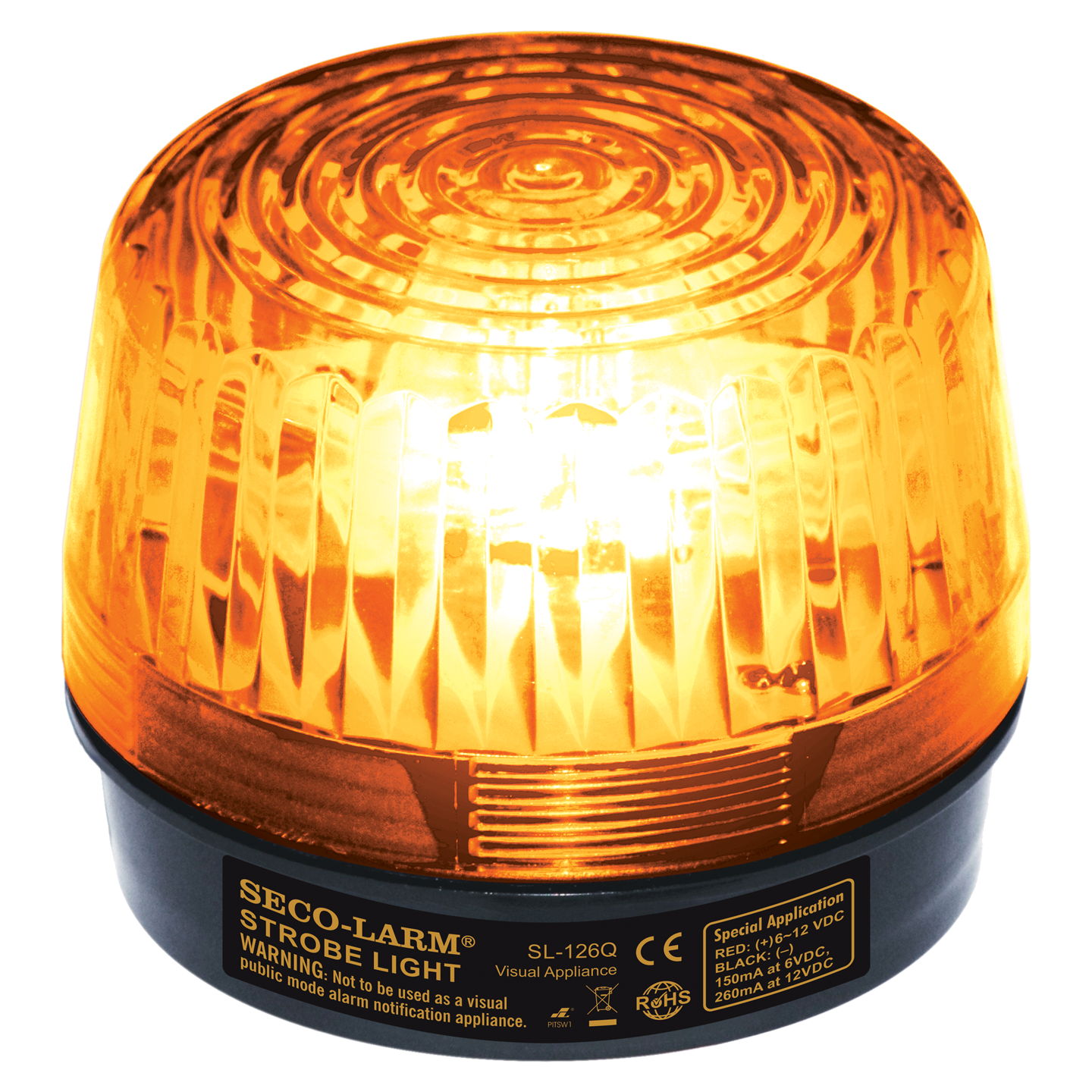 Xenon Tube Strobe Light - Amber, 6~12VDC - SECO-LARM USA Inc