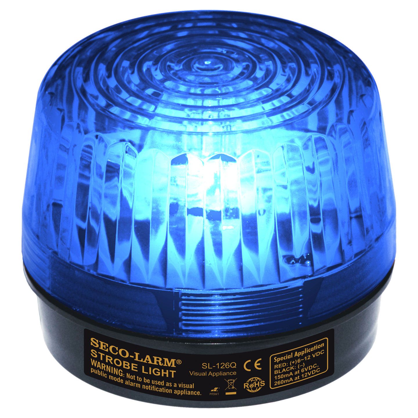 Xenon Tube Strobe Light - Blue, 6~12VDC - SECO-LARM USA Inc