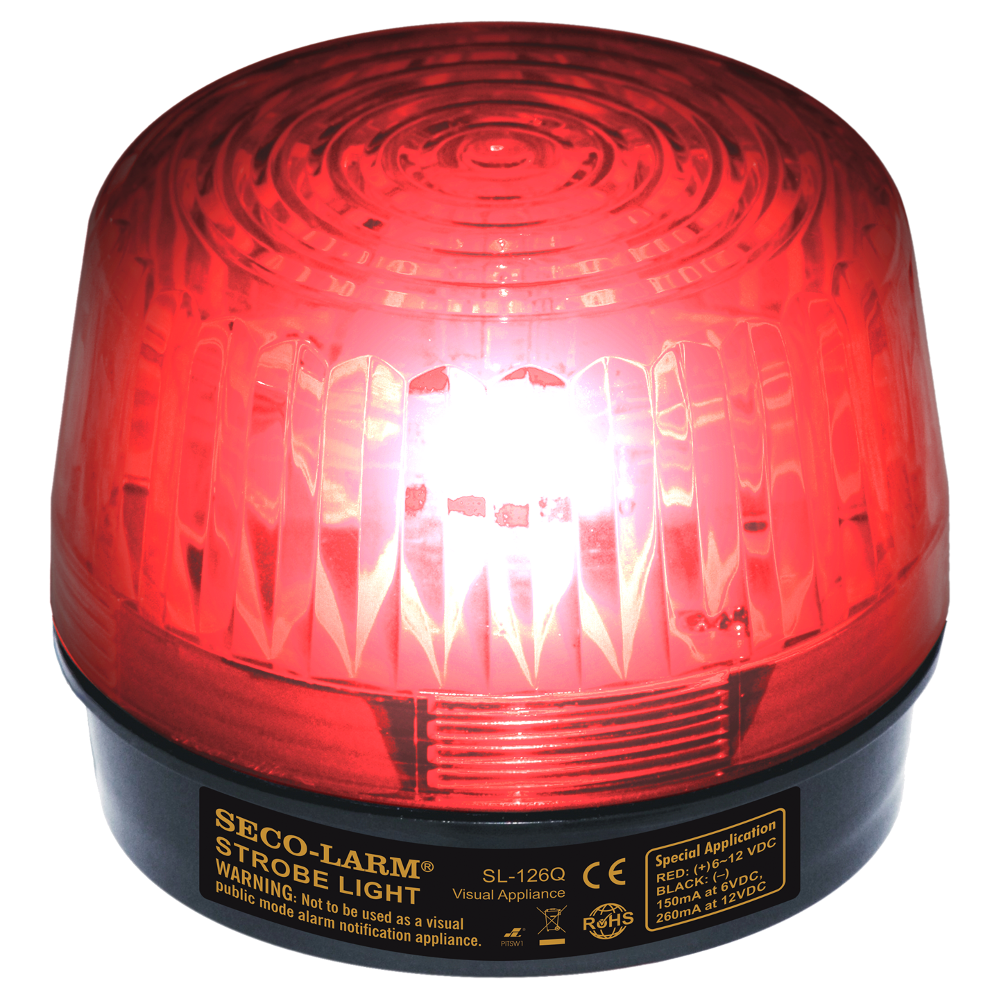 Xenon Tube Strobe Light - Red, 6~12VDC - SECO-LARM USA Inc
