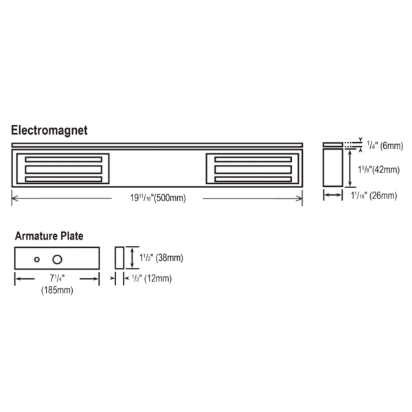 Cerradura electromagnética de 600 lb, puerta doble, homologada UL - Imagen 3