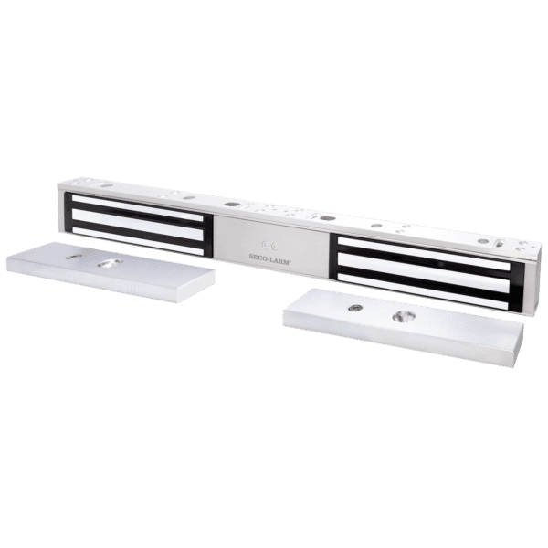 Cerradura electromagnética de 600 lb, puerta doble, homologada UL