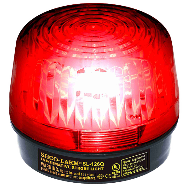 Xenon Tube Strobe Light Red 6 12VDC UL Listed SECO LARM USA Inc