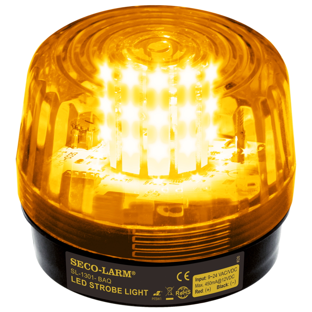Luz estroboscópica LED - 32 LED, patrones y velocidades de flash ajustables, ámbar