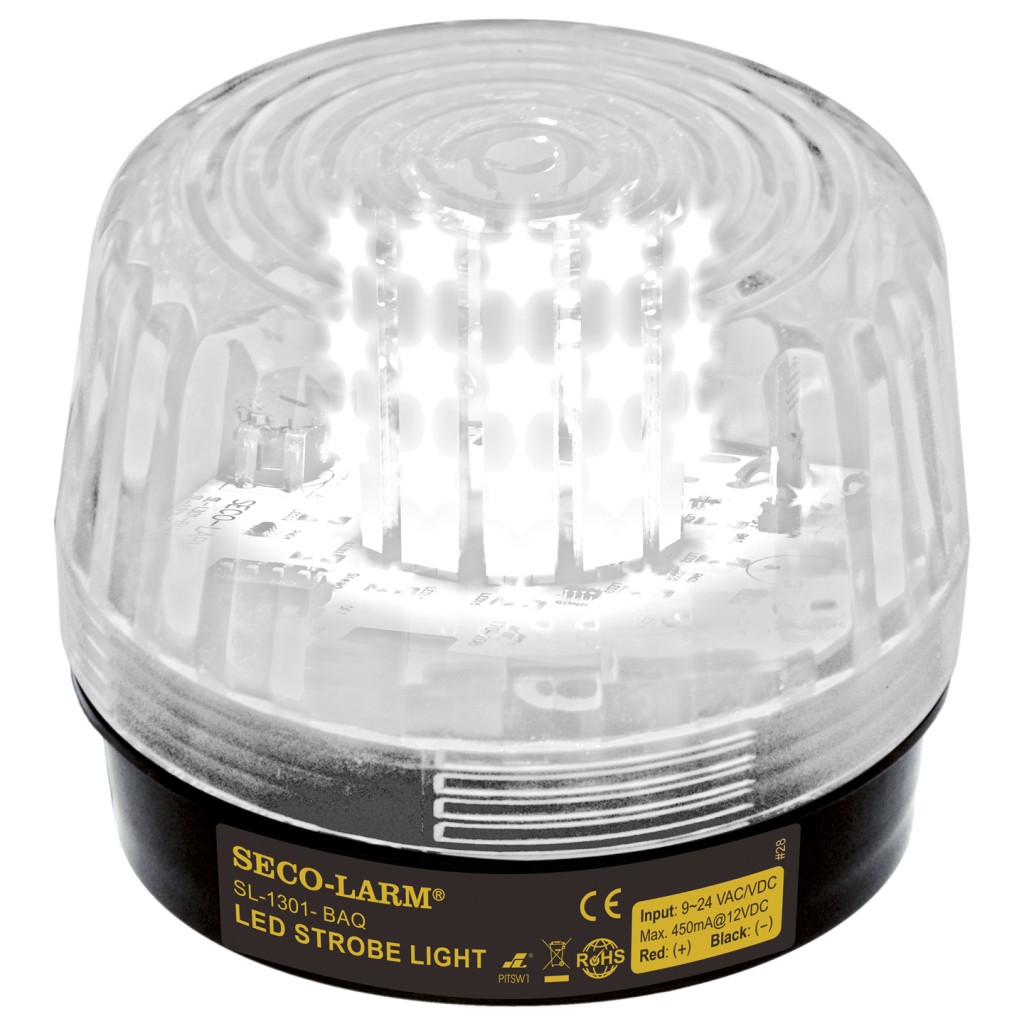 Luz estroboscópica LED: 32 LED, patrones y velocidades de flash ajustables, transparente