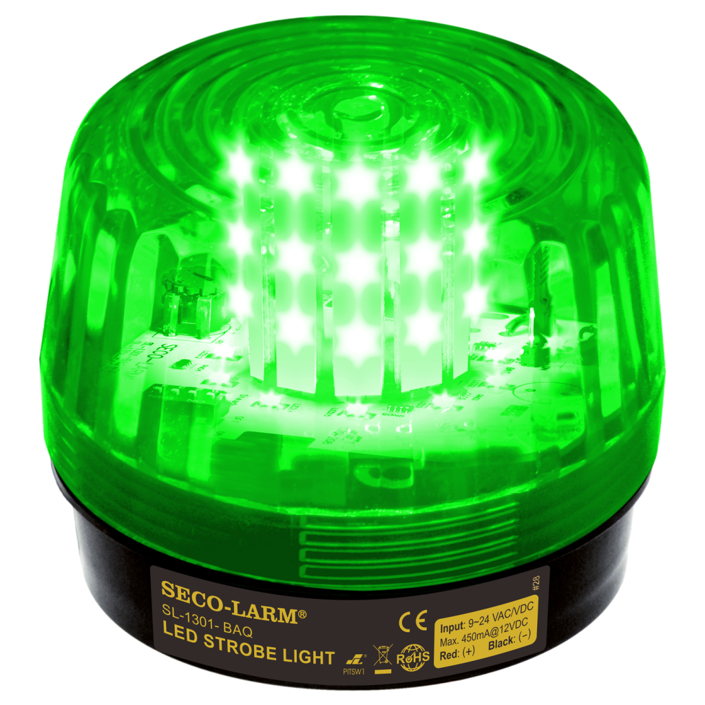Luz estroboscópica LED - 32 LED, velocidades y patrones de destello ajustables, verde