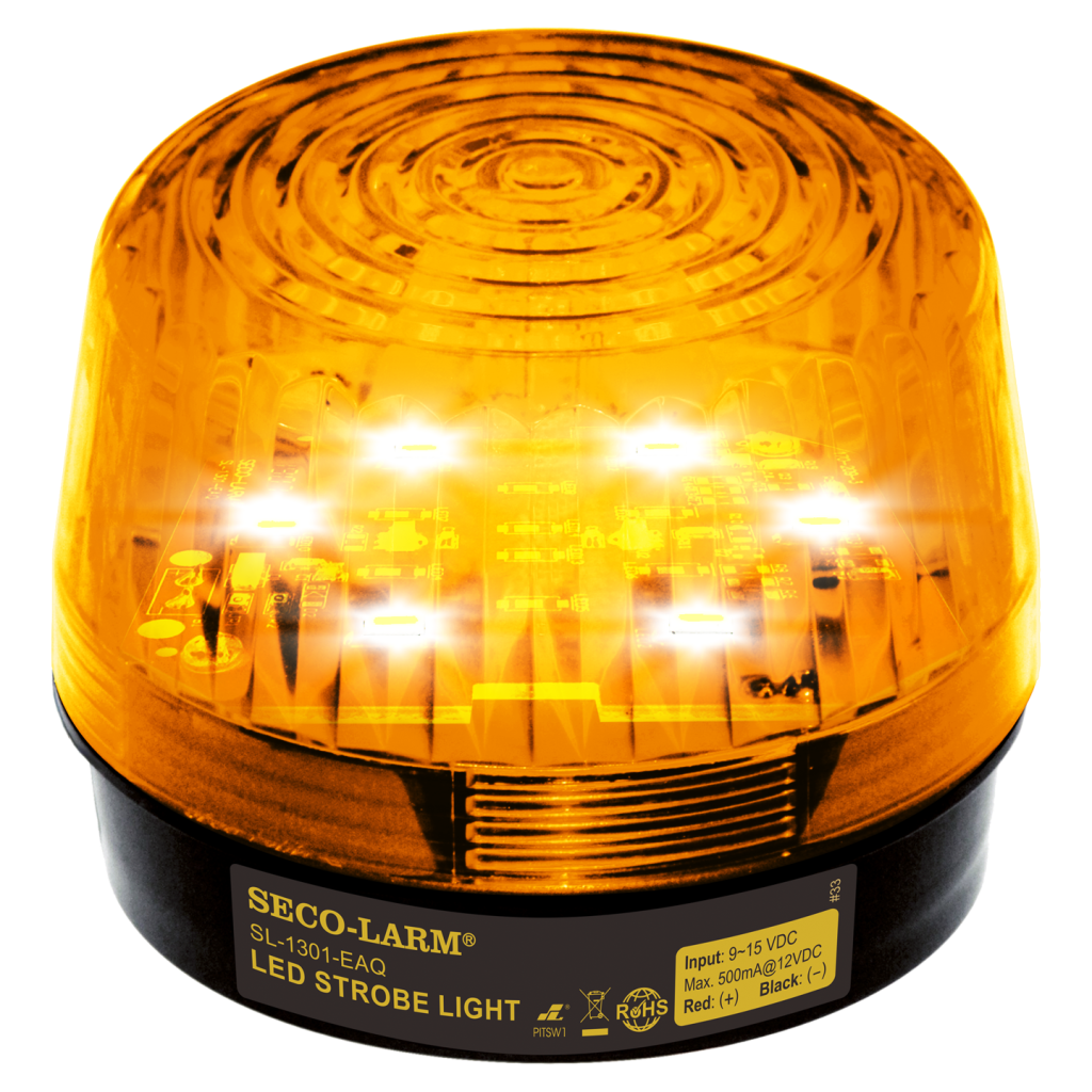 Amber LED Strobe Light - 8 LEDs, Flash only, 9~15 VDC