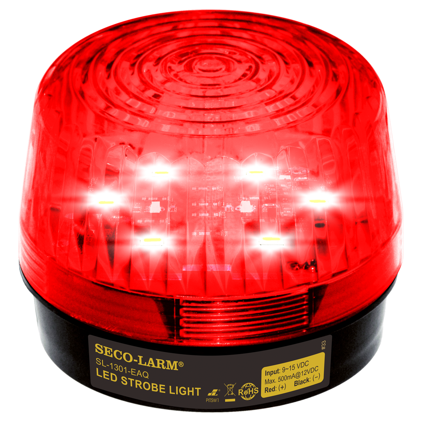 Red LED Strobe Light - 8 LEDs, Flash only, 9~15 VDC