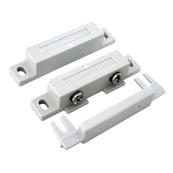 Screw-Terminal Surface-Mount Magnetic Contact - White, 3/4" (19mm) Gap, Closed loop, UL Listed