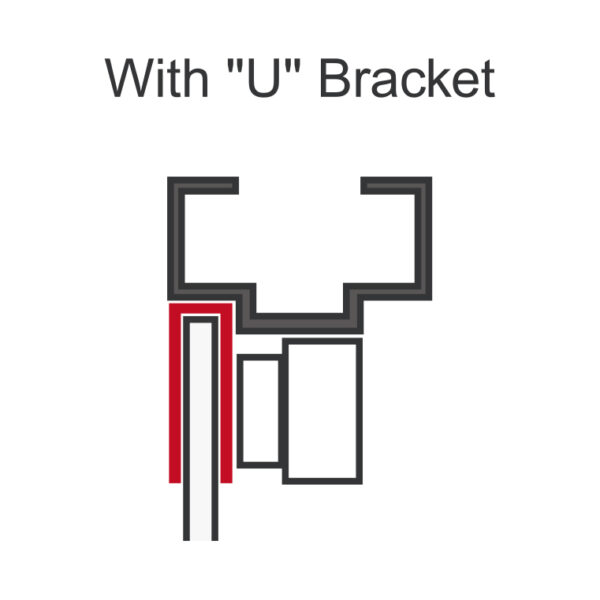 Glass Door U-Bracket for 1,200-lb Series Electromagnetic Locks - Image 3