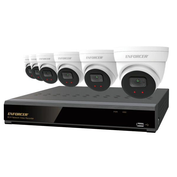 Kit de NVR y cámara - NVR 4K de 8 canales + 6 cámaras IP de 5 MP + disco duro de 2 TB