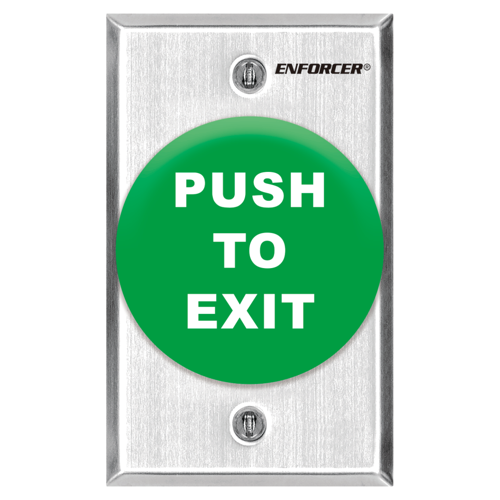 Request-to-Exit Plate with Pneumatic Timer – Large Green Mushroom