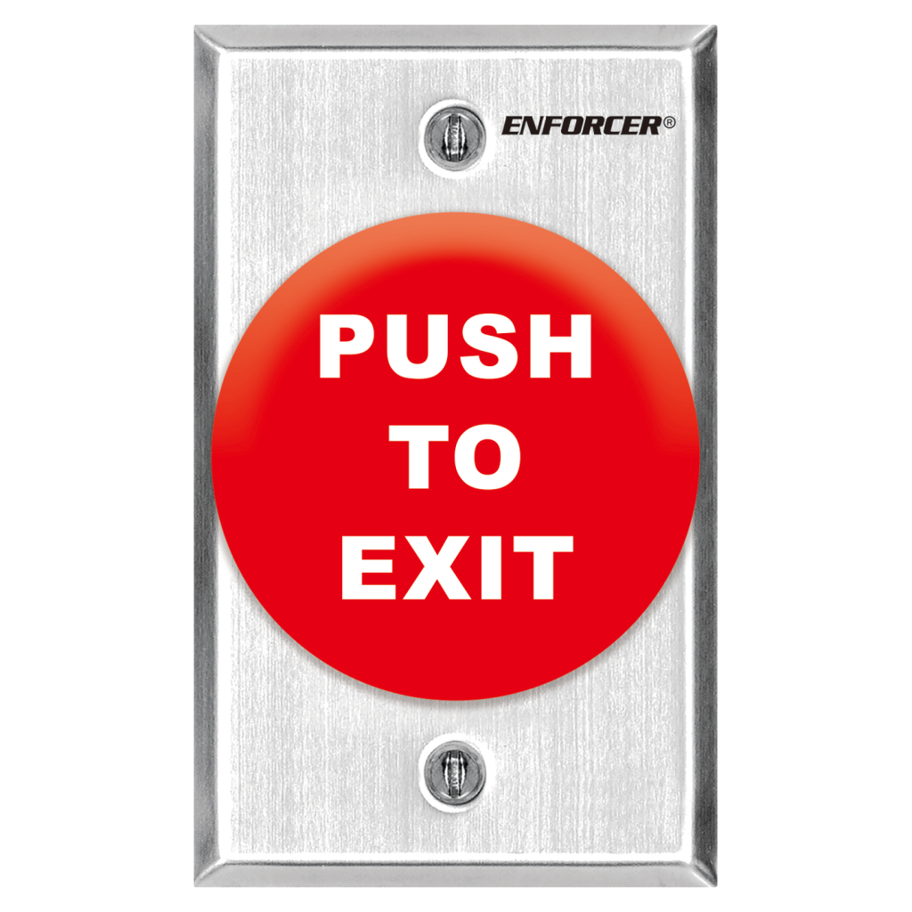 Request-to-Exit Plate with Pneumatic Timer – Large Red Mushroom