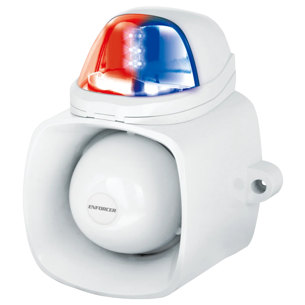 Active Deterrent Siren/Strobe with Broadcast